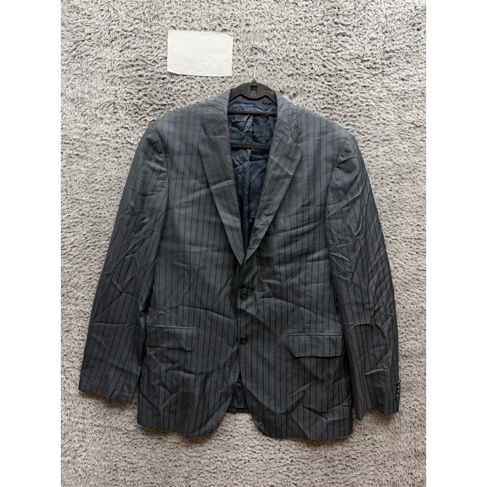 Versace Collection Pinstripe Tailored Suit Blazer Jacket Charcoal Grey Size 52R